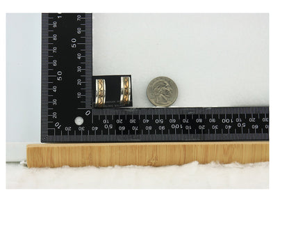 Navajo Hoop Earrings Sterling Silver & Gold Vintage Handmade Signed E