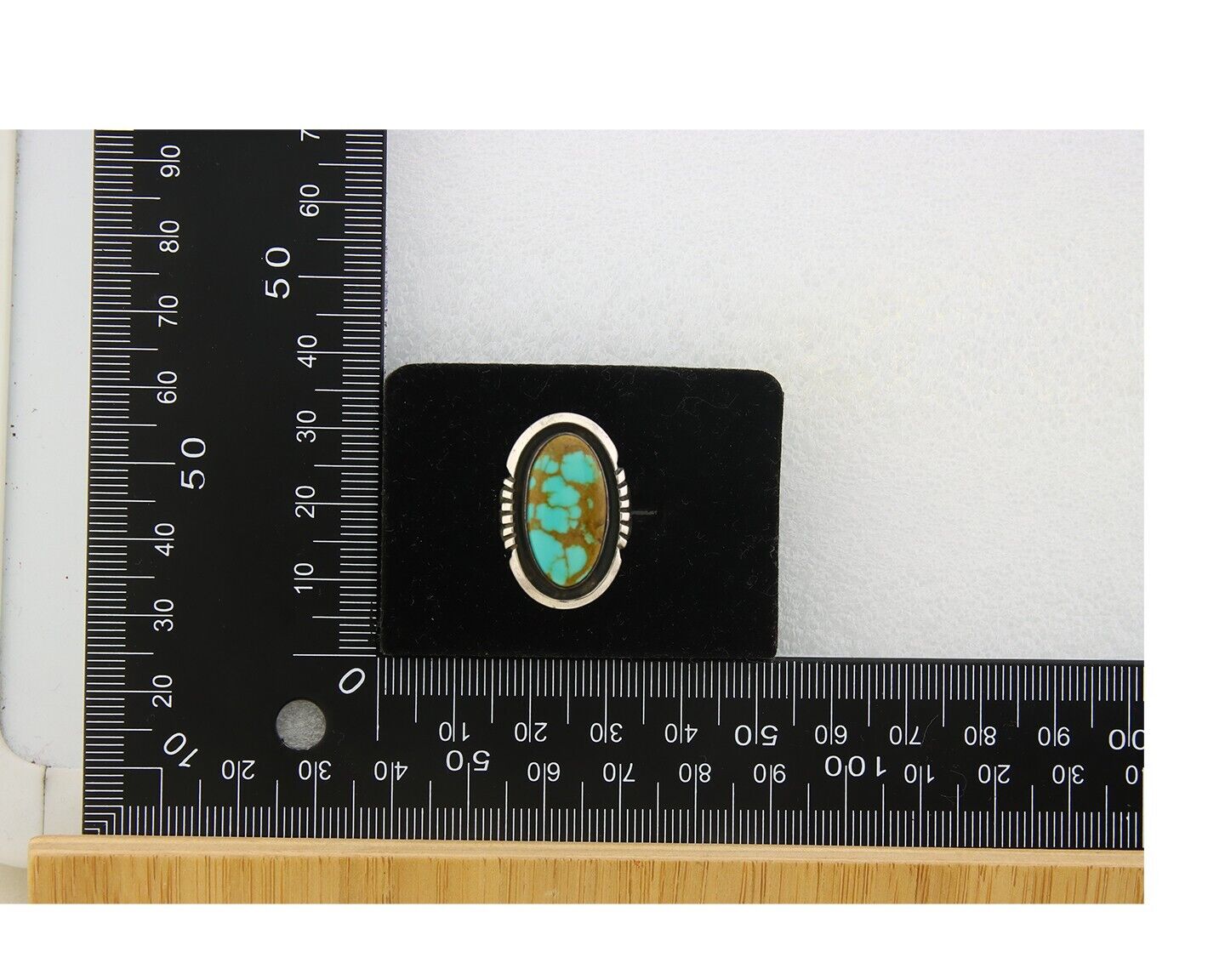 Navajo Ring 925 Sterling Natural Blue Turquoise Native Artist C.80's Size 5.25