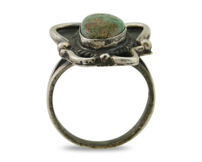 Navajo Handmade Ring 925 Silver Turquoise Native Artist C.80's