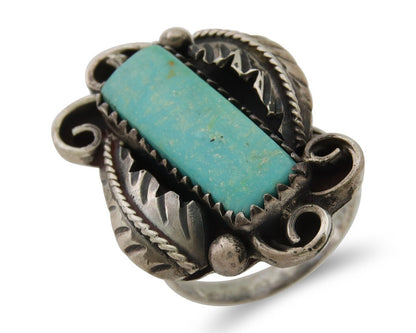 Navajo Handmade Ring 925 Silver Natural Turquoise Native Artist C.80's