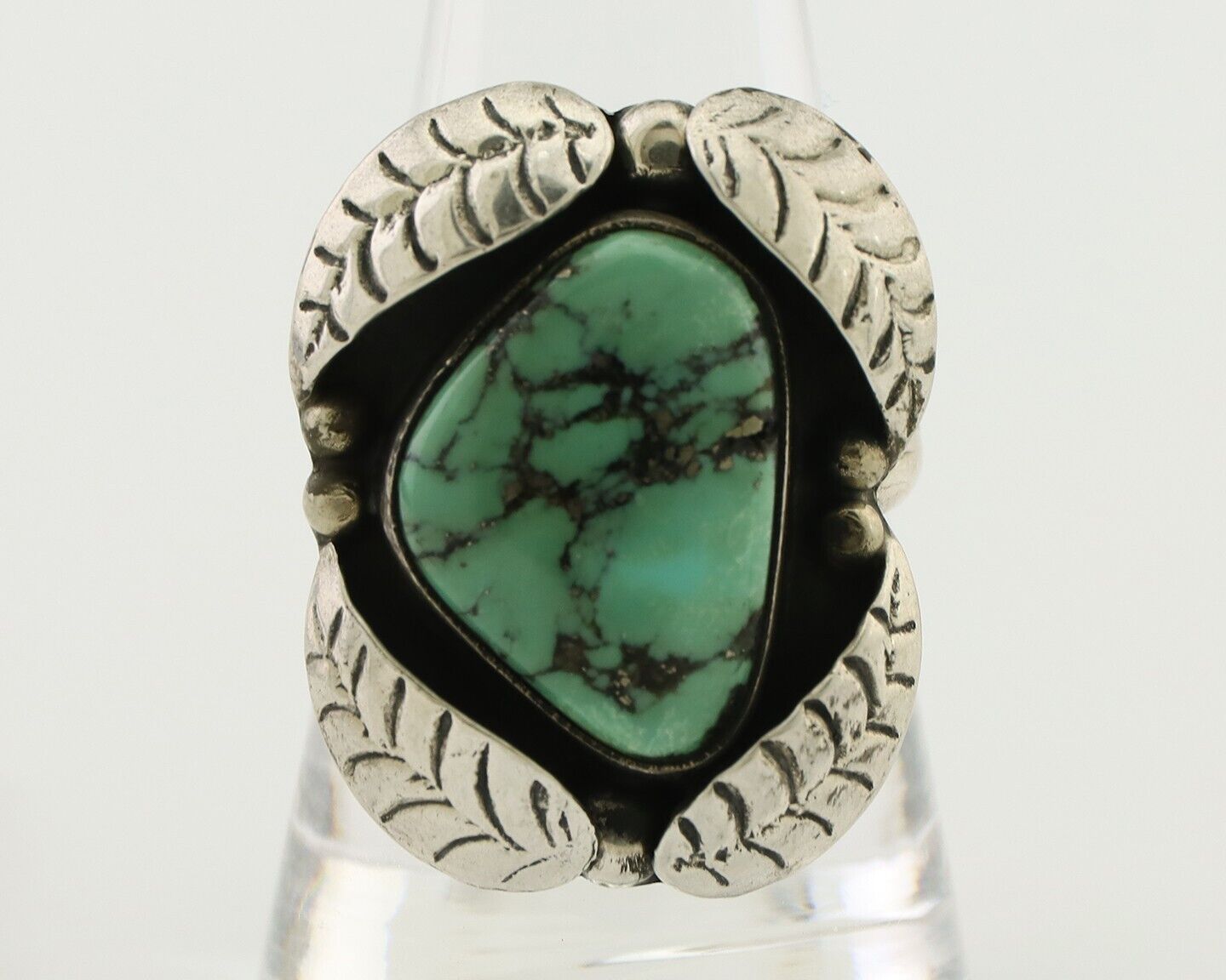 Navajo Ring 925 Silver Natural Turquoise Native American Artist C.80's