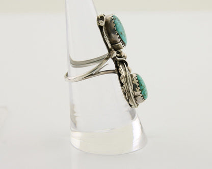 Navajo Ring 925 Silver Natural Blue Turquoise Native American Artist C.80's