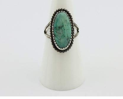 Navajo Ring 925 Silver Kingman Turquoise Native American Artist C.80's