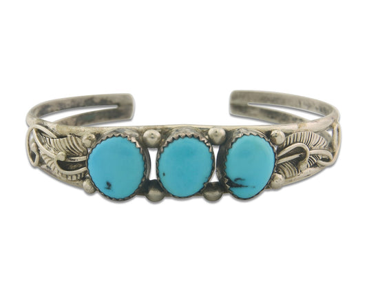 Vintage Navajo Bracelet 925 Silver Turquoise Traditional Handmade Authentic