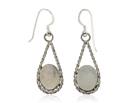 Navajo Dangle Earrings 925 Silver Natural Blue Turquoise Native Artist C.80's