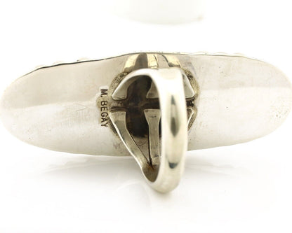 Navajo Ring 925 Silver Natural Mined Turquoise Artist Signed Mike Begay C.80's