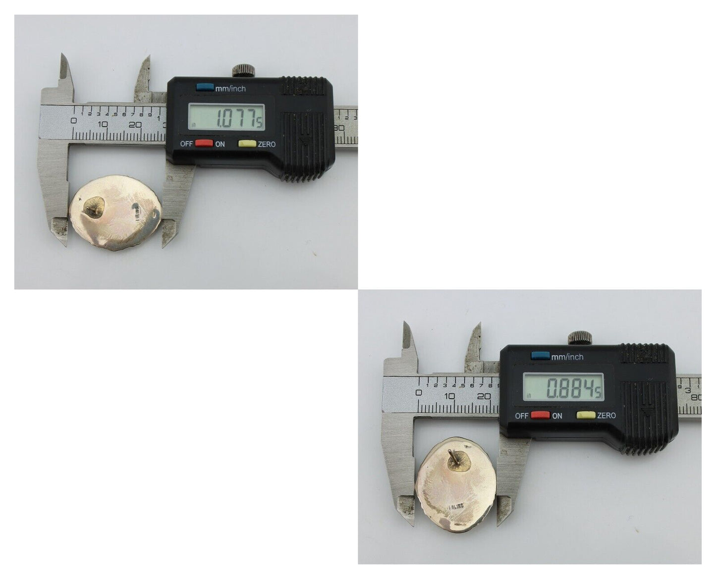 Navajo Earrings 925 Silver Kingman Turquoise Signed M Begay C.80s