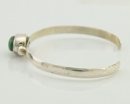 Navajo Cuff Bracelet Spiderweb Turquoise 925 Silver Native American Artist C.80s