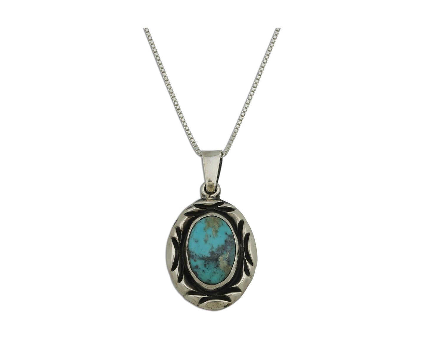 Navajo Necklace 925 Silver Kingman Turquoise Signed C Montoya C.80s