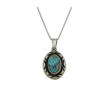 Navajo Necklace 925 Silver Kingman Turquoise Signed C Montoya C.80s
