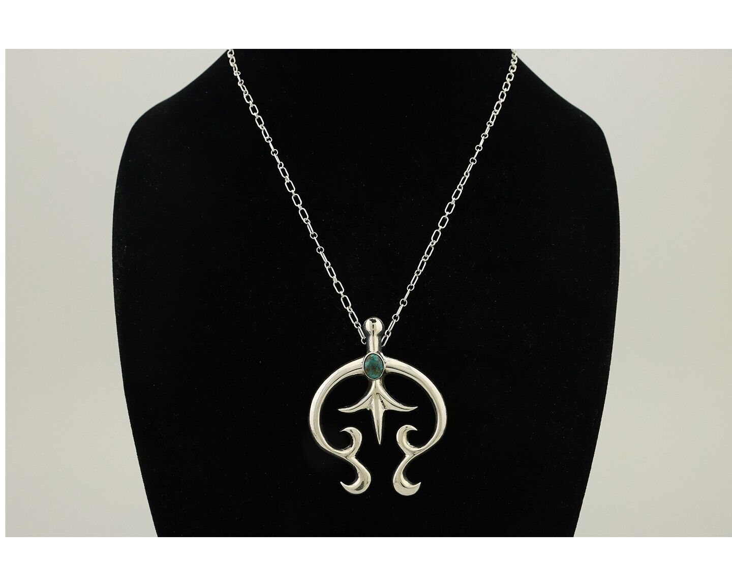 Navajo Necklace 925 Silver Spiderweb Turquoise Native Artist C.2008's