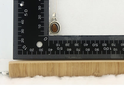 Navajo Sterling Silver Necklace Authentic Tiger Eye Sapphire Vintage Handmade