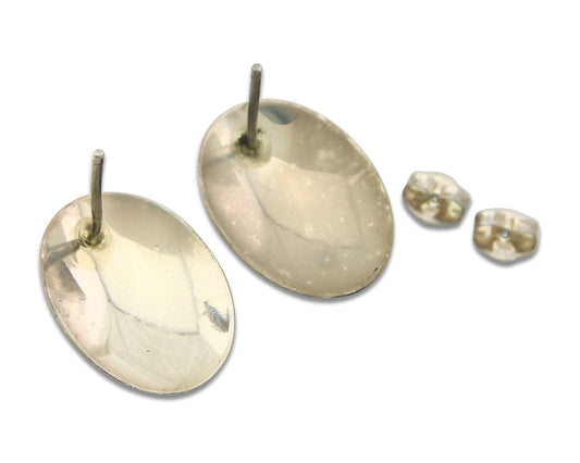 Navajo Earrings 925 Silver Natural Malachite Native American Artist C.80's