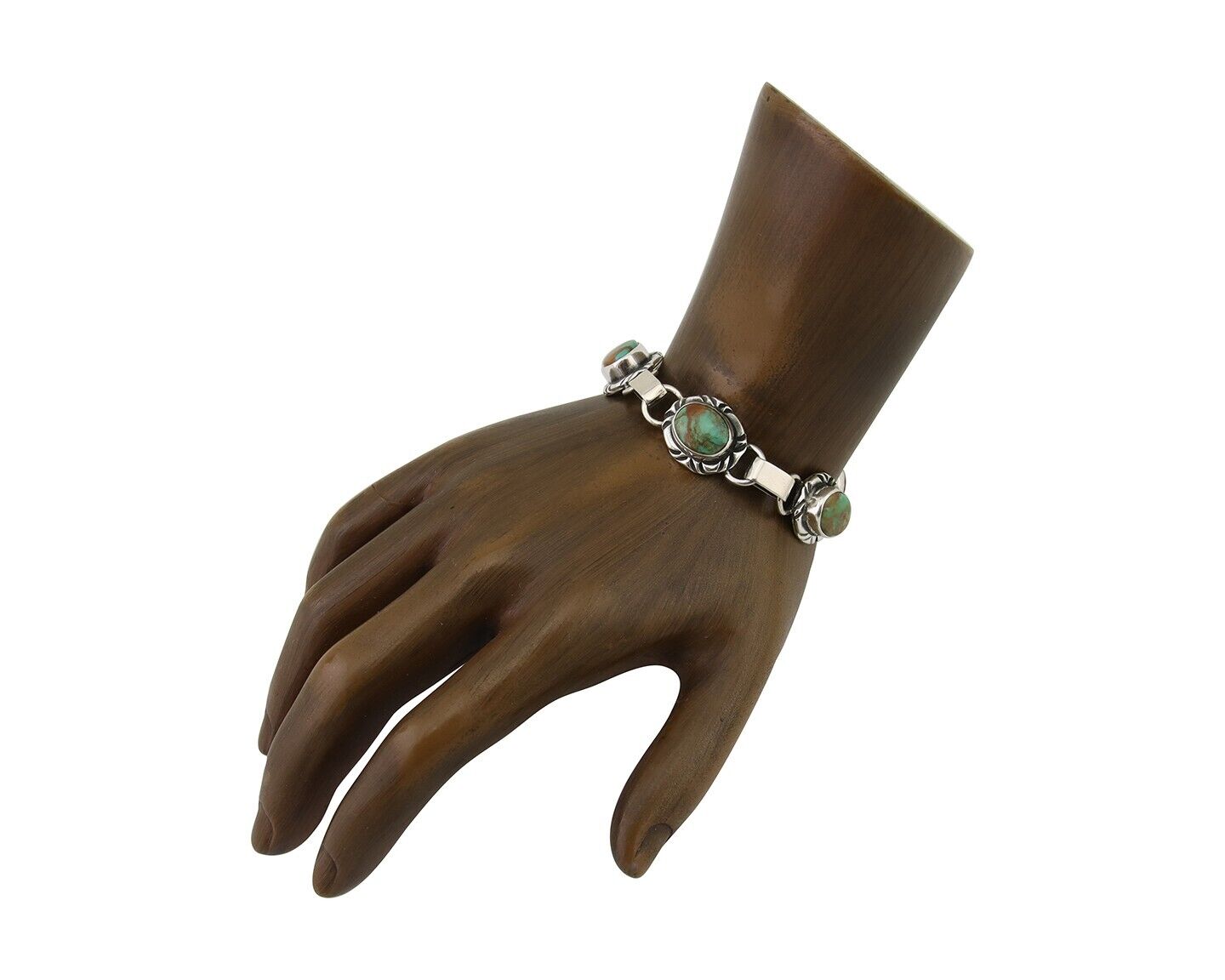 Navajo Bracelet 925 Silver Natural Blue Turquoise Native American Artist C.80's