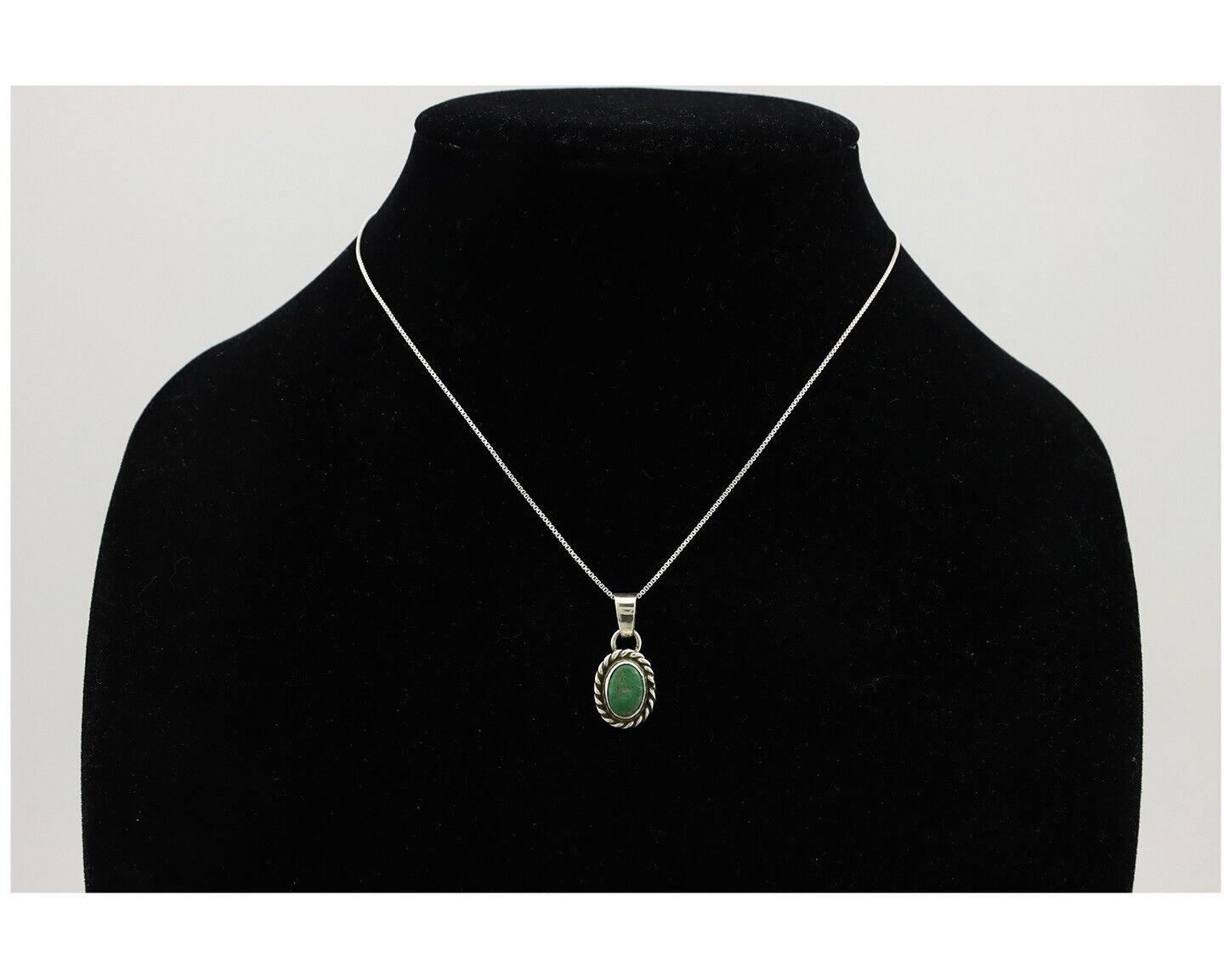 Navajo Necklace 925 Silver Natural Kingman Turquoise Native Artist C.2008