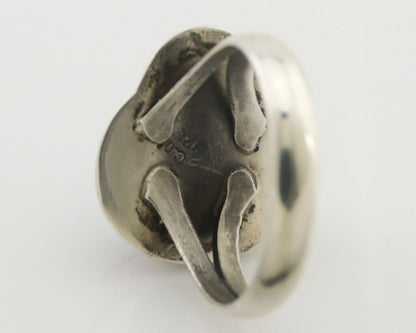 Navajo Ring 925 Silver Blue Turquoise Native American Artist Signed C.80's