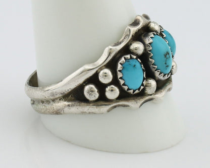Navajo Ring 925 Silver Blue Turquoise Artist Signed SkyStone Creations C.80's