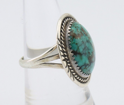 Navajo Ring 925 Silver Turquoise Signed William Denetdale Size 7.25 C.80's
