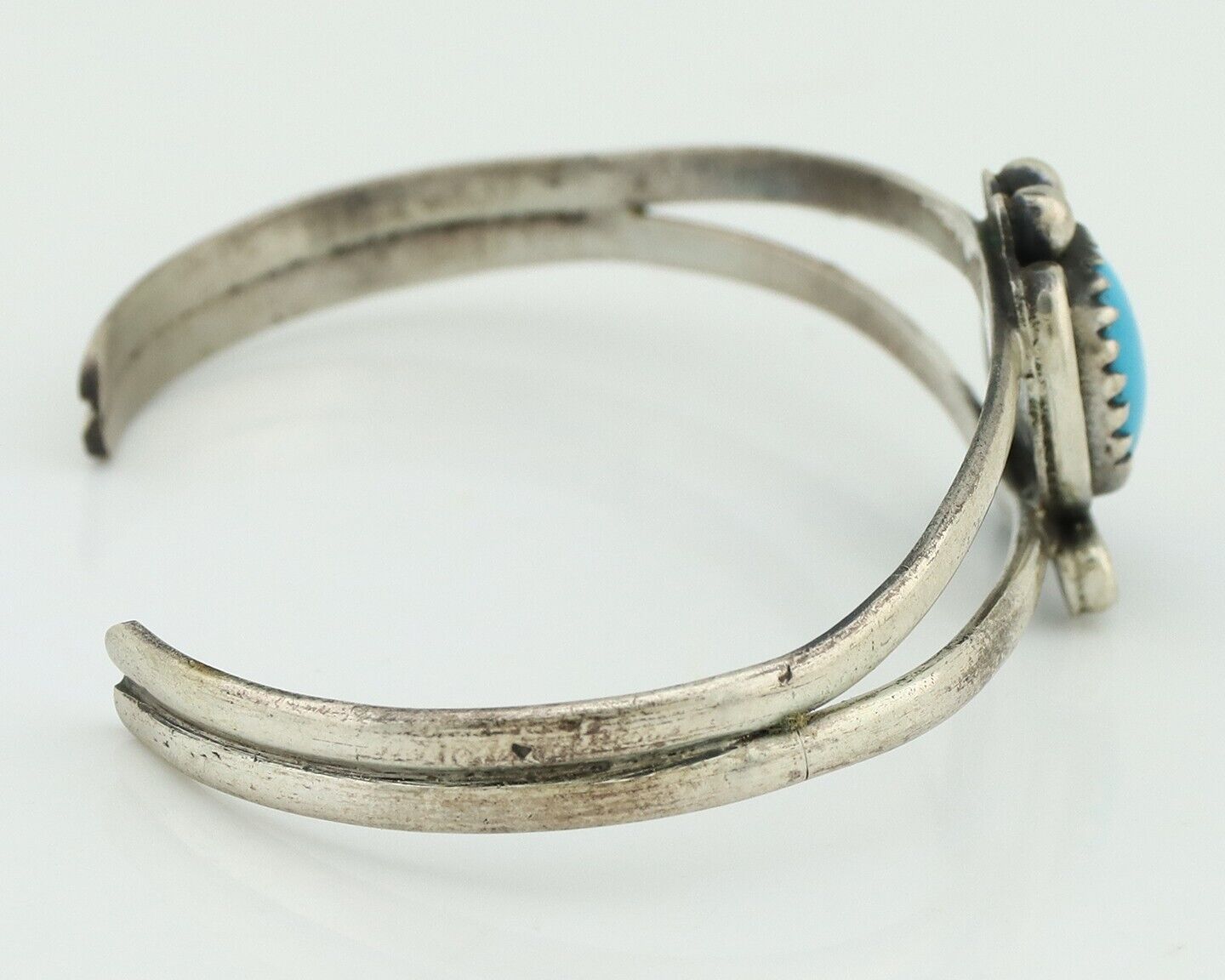 Navajo Slave Bracelet 925 Silver Arizona Turquoise Native American Artist C.80's