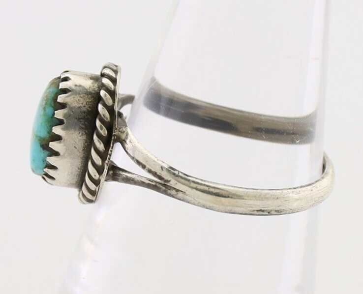 Navajo Ring 925 Silver Kingman Turquoise Native American Artist C.80's