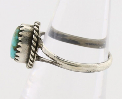 Navajo Ring 925 Silver Kingman Turquoise Native American Artist C.80's