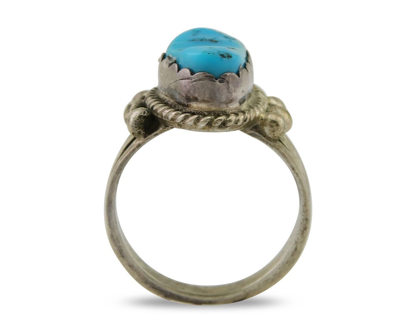 Navajo Handmade Ring 925 Silver Sleeping Beauty Artist C.80's