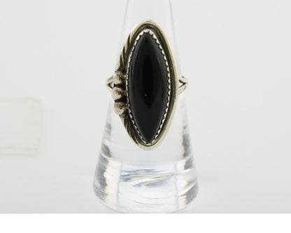 Navajo Handmade Ring 925 Silver Black Onyx Native American Artist C.80's