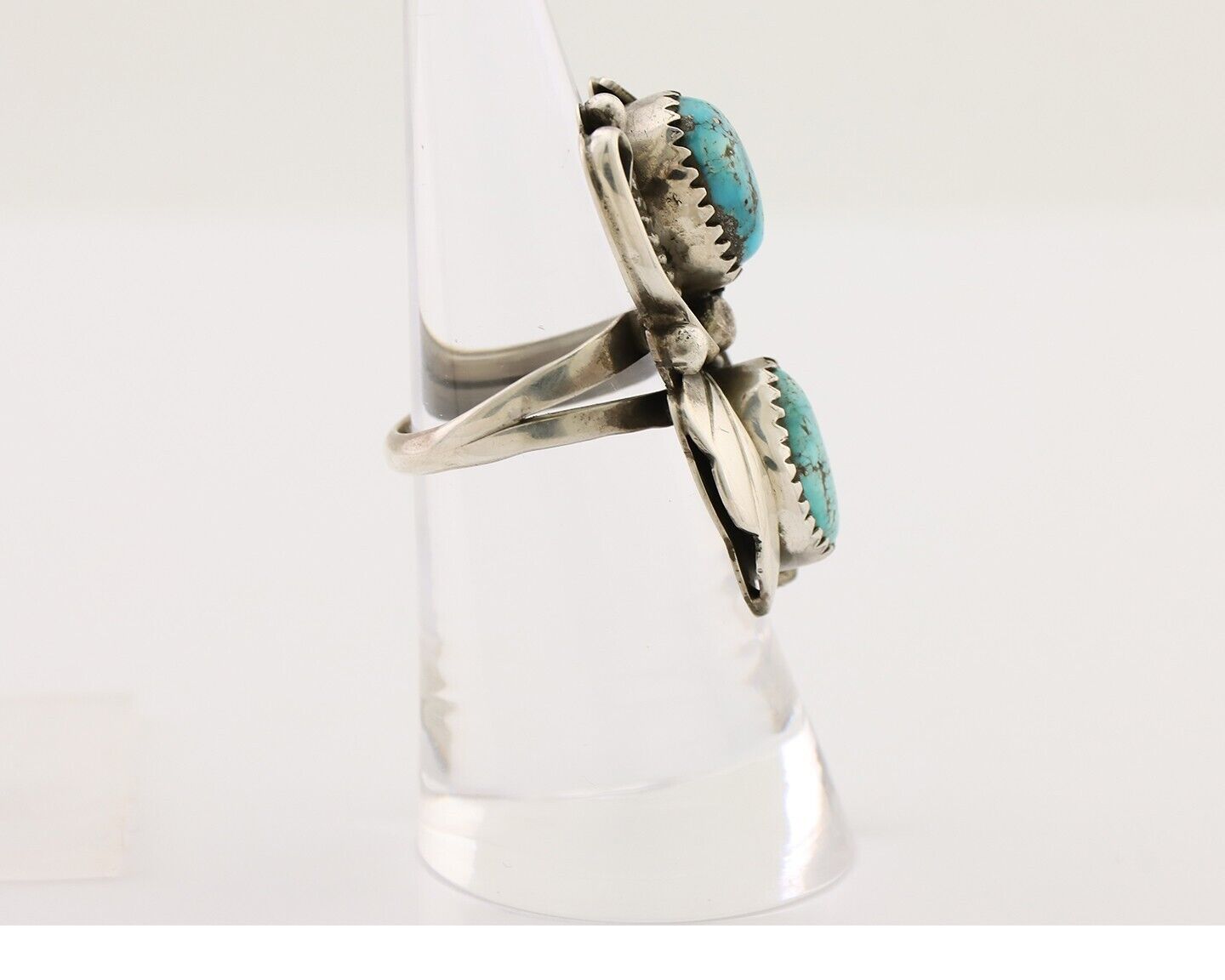 Navajo Handmade Ring 925 Silver Natural Tuquoise Artist Signed R Begay C.80's