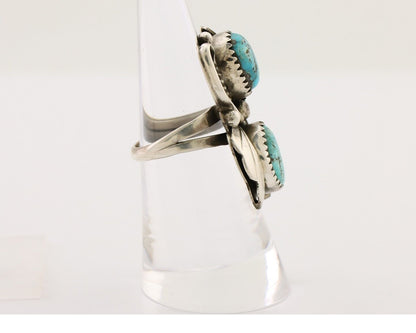 Navajo Handmade Ring 925 Silver Natural Tuquoise Artist Signed R Begay C.80's