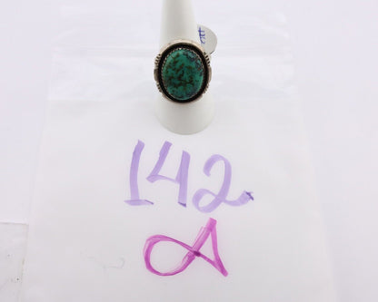 Navajo Ring 925 Silver Spiderweb Turquoise Artist Signed William Denetdale C.80s