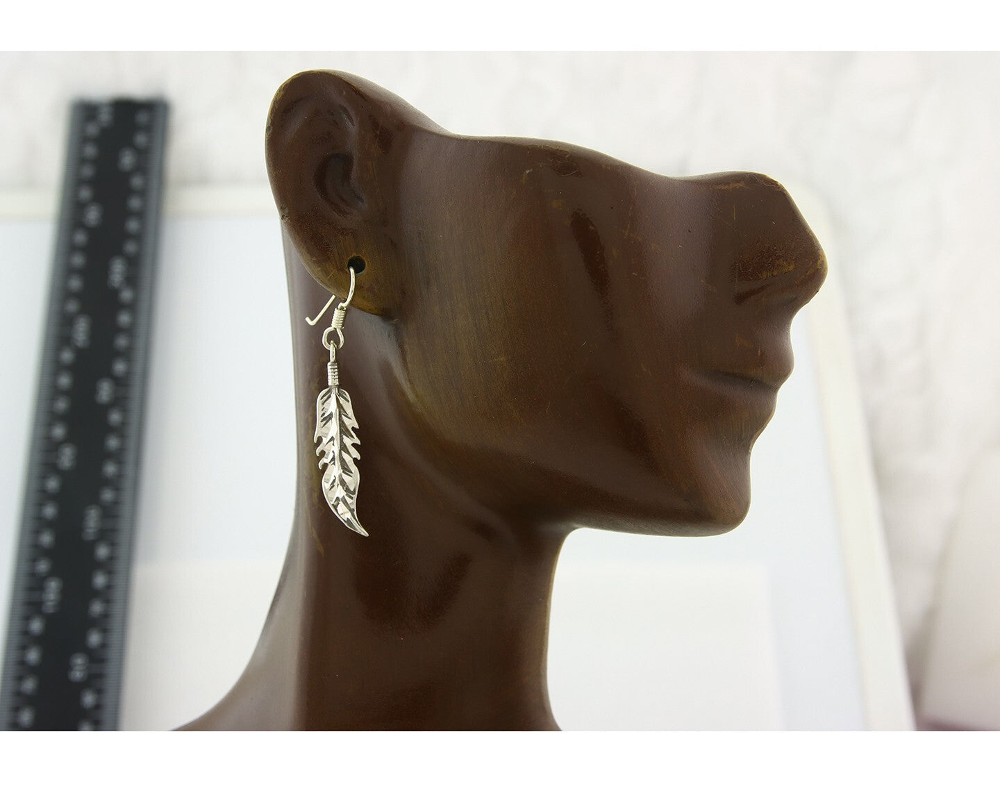 Navajo Feather Earrings Sterling Silver Dangle Vintage Authentic Signed Masha