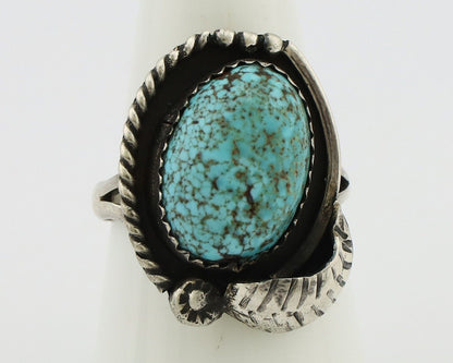 Navajo Ring 925 Silver Mine 8 Turquoise Native Artist C.80s