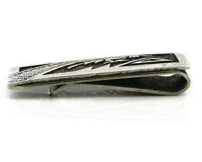 Navajo Money Clip .925 Silver & Nickle Hand Stamped Artist Richard Begay