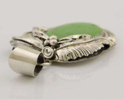 Navajo Pendant 925 Silver Natural Mojave Turquoise Signed E Kee C.80's