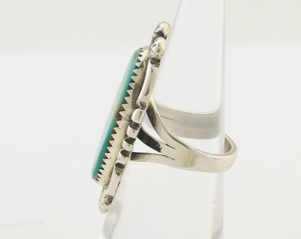Navajo Ring 925 Silver Blue Gem Turquoise Native American Artist C.80's