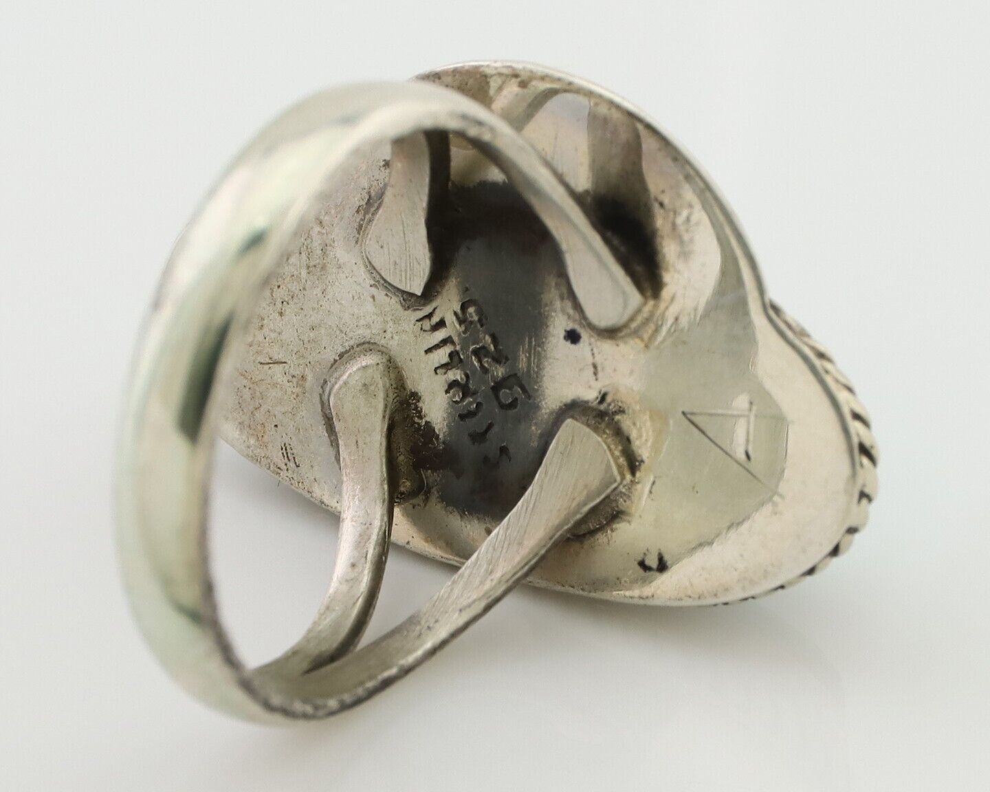 Navajo Handmade Ring 925 Silver Natural Turquoise Native American Artist C.80's