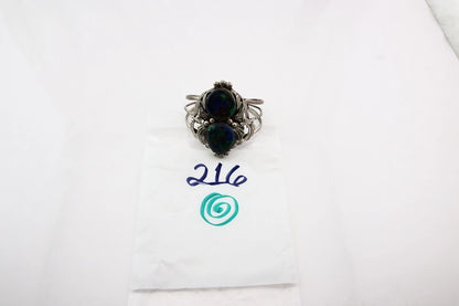 Navajo Cuff Bracelet Sterling Silver Lapis Malachite Vintage Signed Billie Eagle