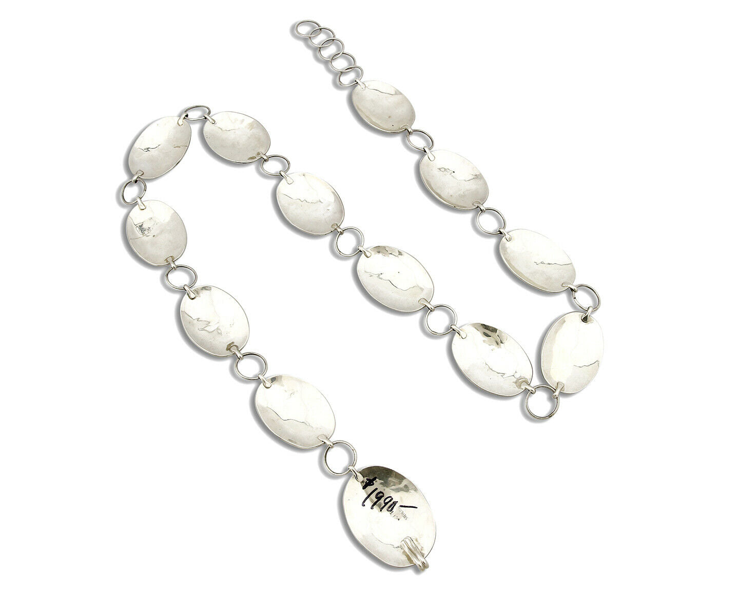 Navajo Concho Belt .925 Silver & 14k GP Signed WHT C.80's