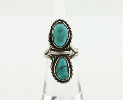 Navajo Ring 925 Silver Natural Blue Turquoise Native American Artist C.80's