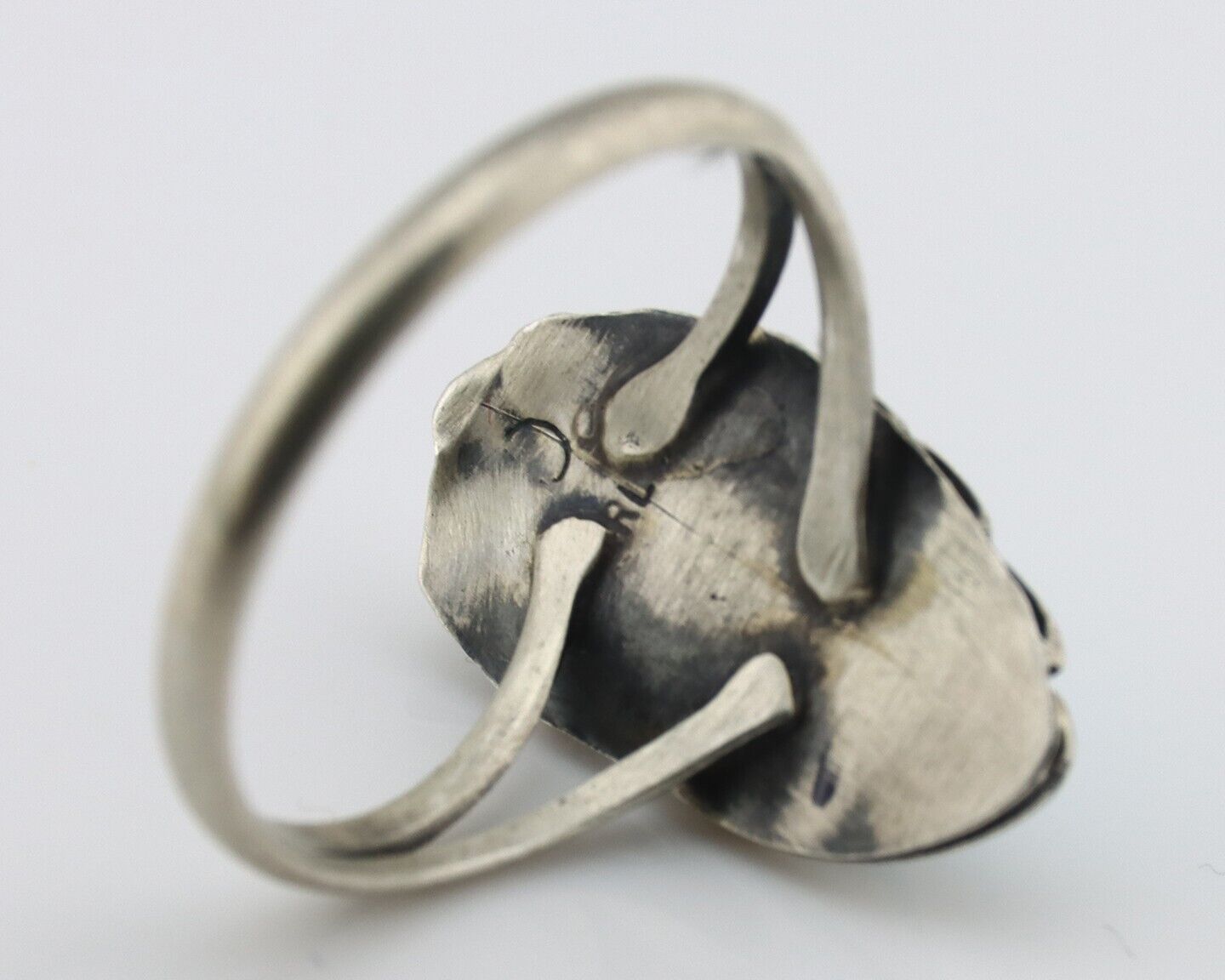 Navajo Ring 925 Silver Sleeping Beauty Turquoise Signed SkyStone Creations C80s
