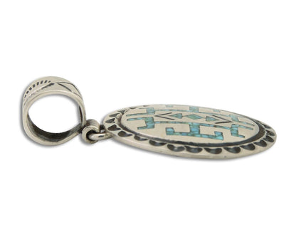 Navajo Necklace 925 Silver Natural Turquoise Artist Signed Stanley Bain C.80's