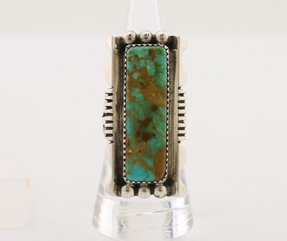 Navajo Hamdmade Ring 925 Silver Kingman Turquoise Artist Signed B C.80's