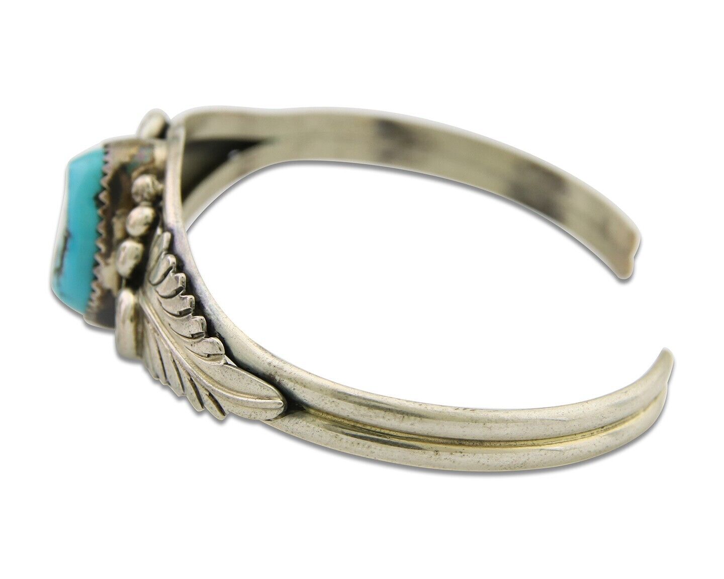 Navajo Bracelet 925 Silver Cuff Turquoise Handmade Native Artist C.80's