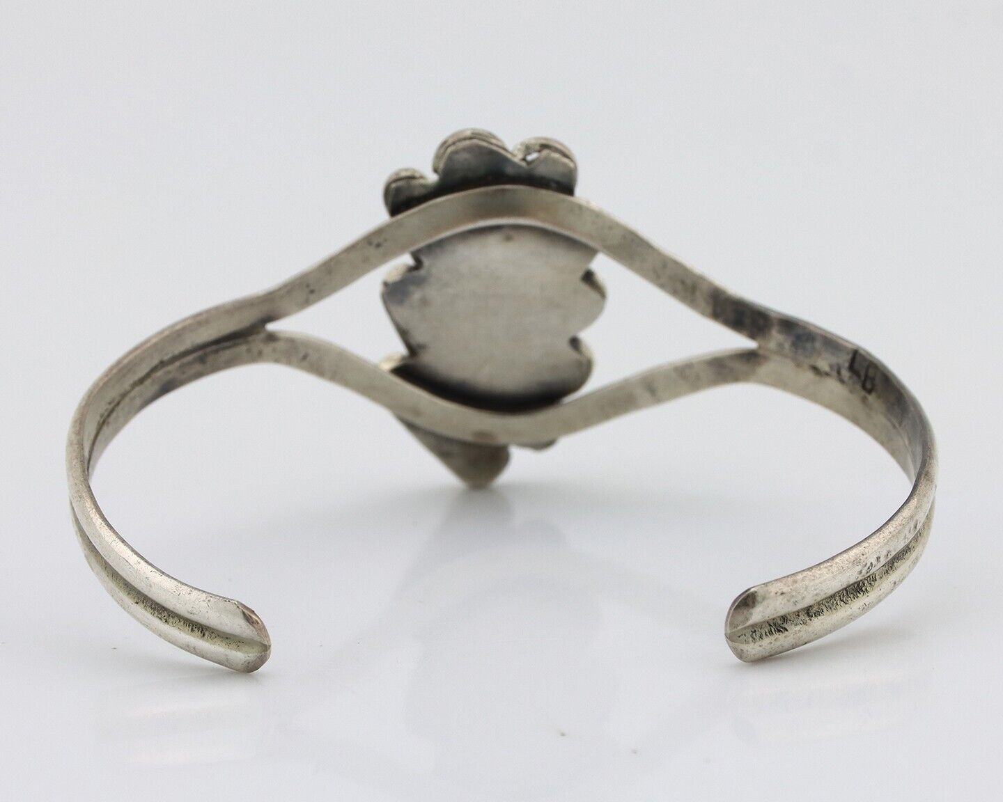 Navajo Bracelet 925 Silver Natural Red Coral Artist Signed L Begay C.80's