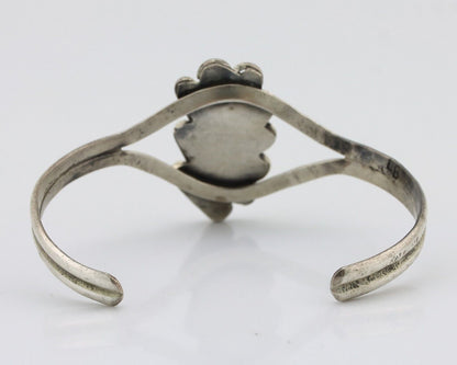 Navajo Bracelet 925 Silver Natural Red Coral Artist Signed L Begay C.80's