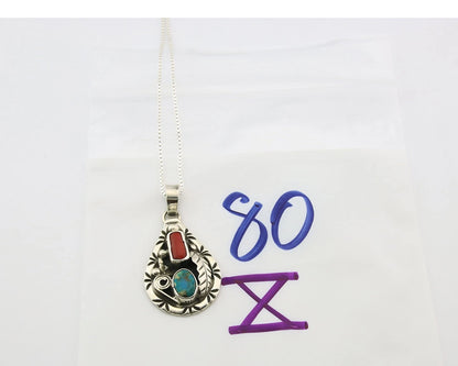 Navajo Necklace Sterling Authentic Gemstone Traditional Signed Teepee