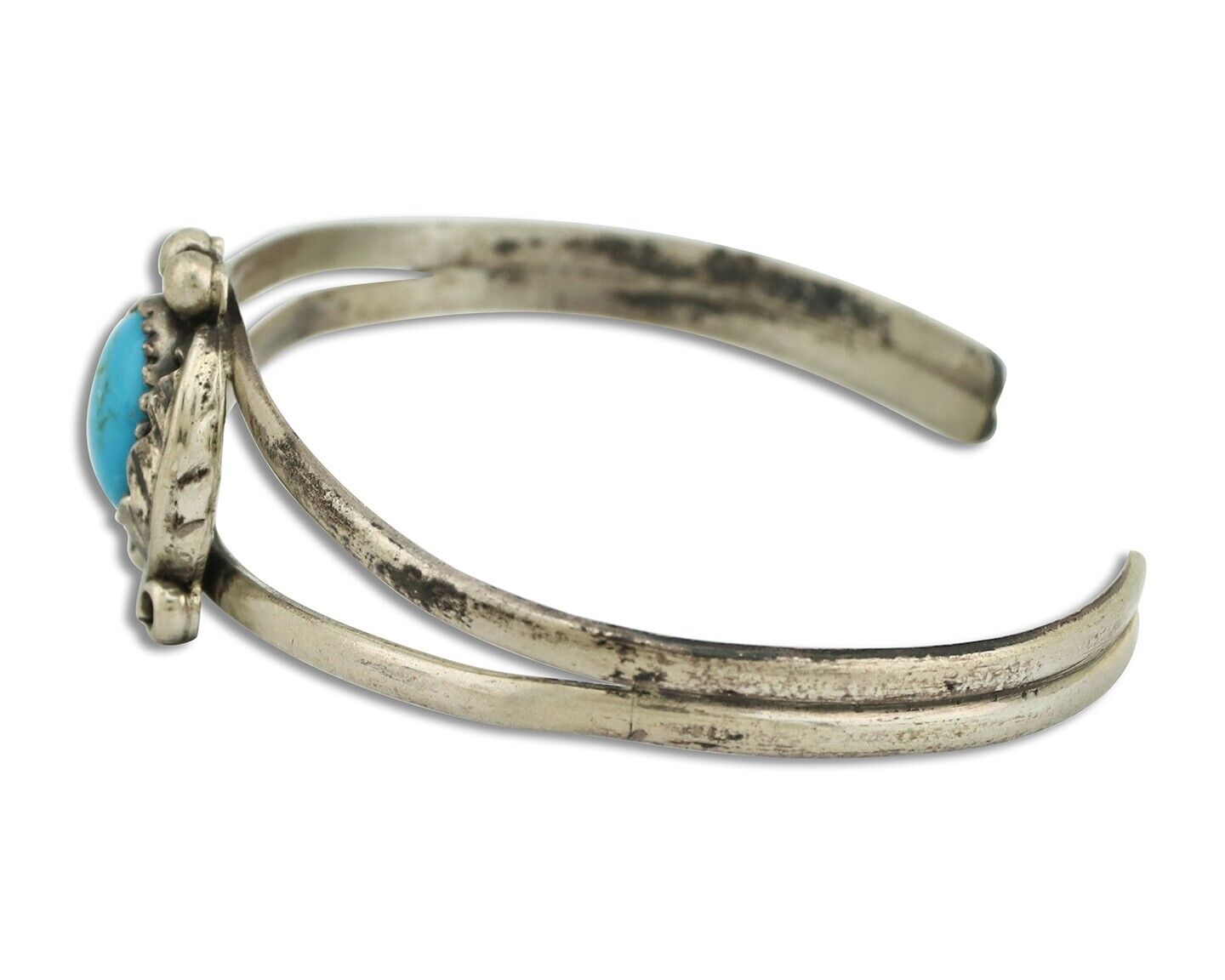 Navajo Slave Bracelet 925 Silver Arizona Turquoise Native American Artist C.80's