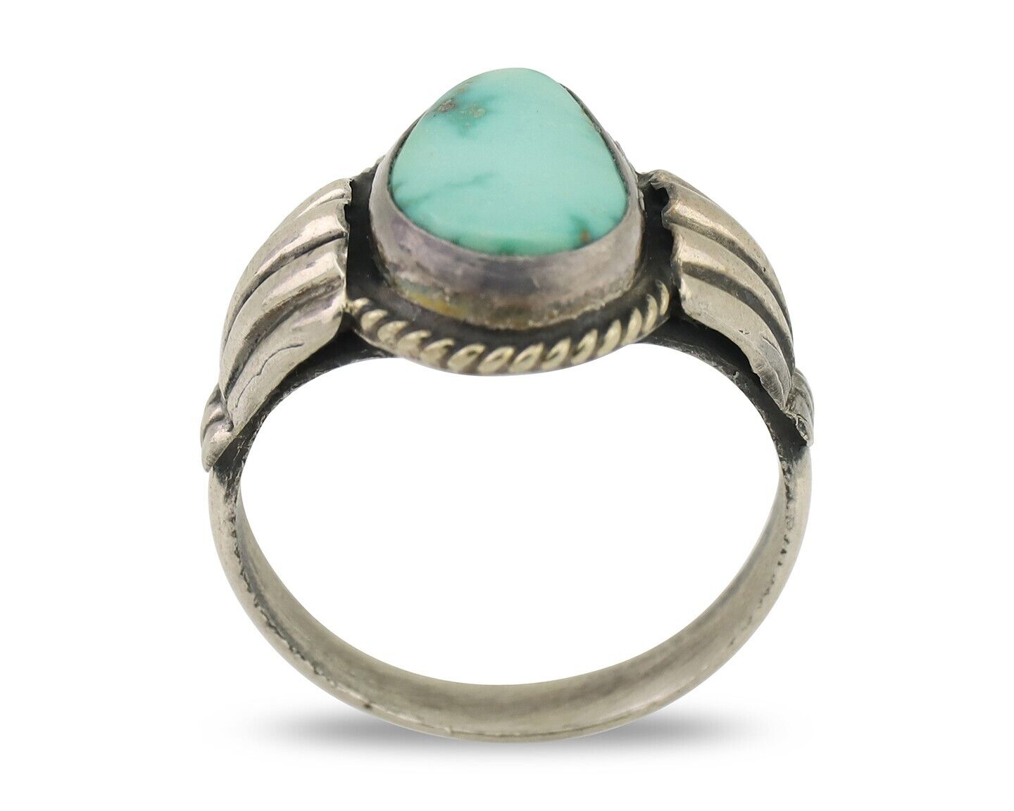 Navajo Ring 925 Silver Royston Turquoise Native American Artist C.80's Size 9.25