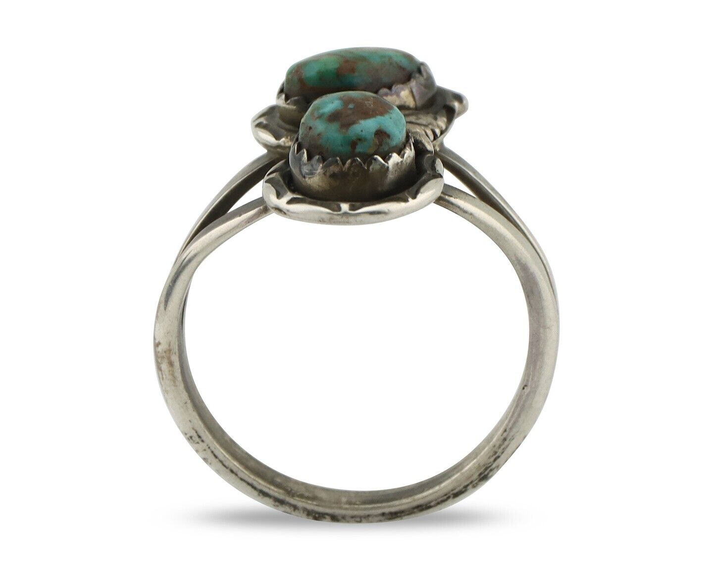 Navajo Ring 925 Silver Natural AAA Blue Turquoise Artist Signed Tom Willeto C80s