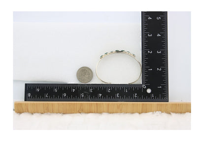 Navajo Cuff Bracelet Sterling Silver Natural Malachite Vintage Signed AL